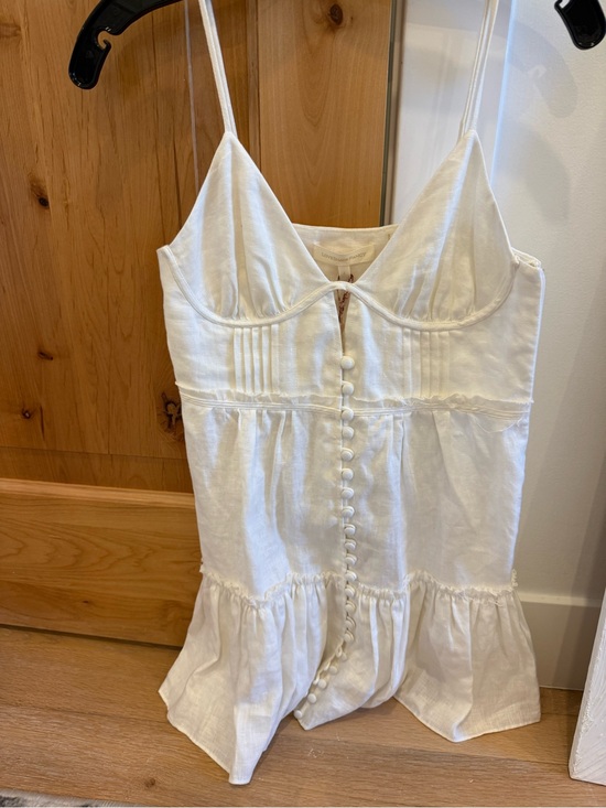 LoveShackFancy Dresses & Skirts - White LoveShackFancy Button-Front Linen Cami Dress